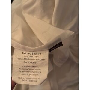 Ballard Designs Tailored Bedskirt Queen White 100% Cotton 16 Inch Drop 60x80